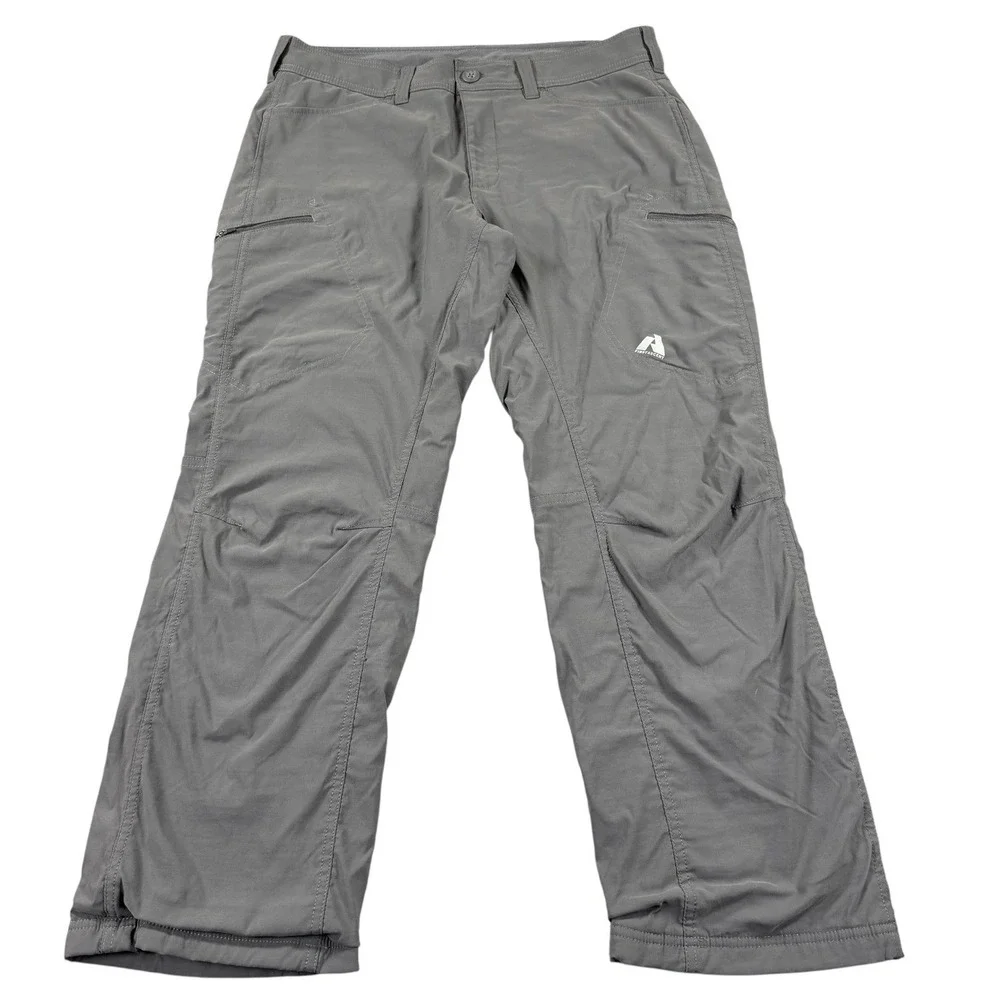 Eddie Bauer First Ascent Softshell Fleece Lined Hiking Pants Mens 36x30 Gray